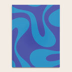 Bold Blue Soft Curves Retro Modern Abstract Pattern Notebook Gallery Image 4