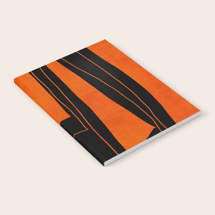 Bold Black and Orange Abstract Notebook Gallery Image 1