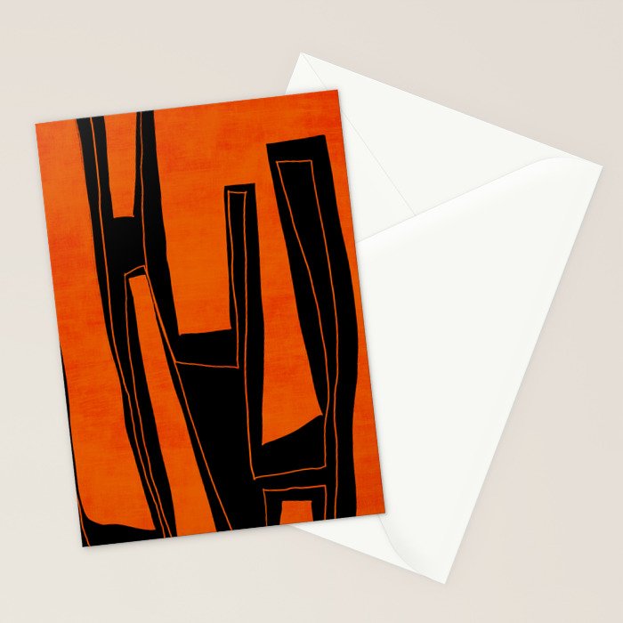 Bold Black and Orange Abstract Stationery Card Gallery Image 2