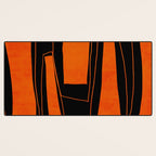 Bold Black and Orange Abstract Desk Mat Gallery Image 3