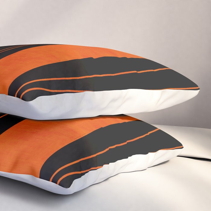 Bold Black and Orange Abstract Pillow Sham Gallery Image 3