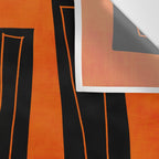 Bold Black and Orange Abstract Wall Tapestry Gallery Image 3