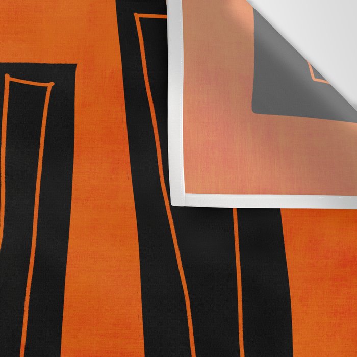 Bold Black and Orange Abstract Wall Tapestry Gallery Image 3