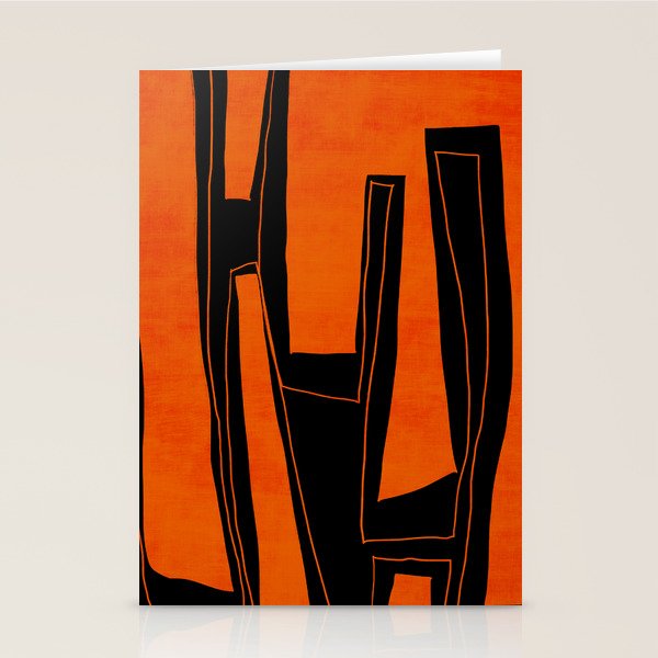 Bold Black and Orange Abstract Stationery Card Gallery Image 1