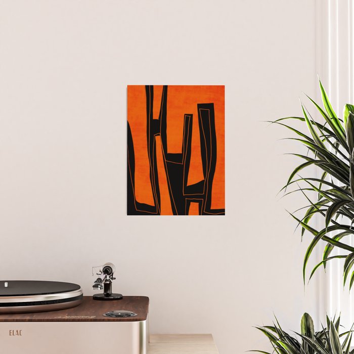 Bold Black and Orange Abstract Poster Gallery Image 2
