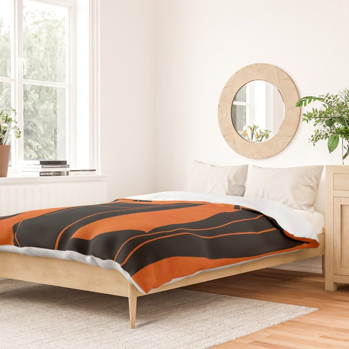 Bold Black and Orange Abstract Duvet Cover Gallery Image 2