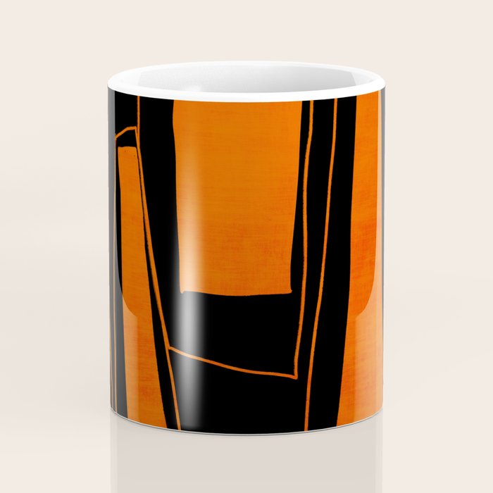 Bold Black and Orange Abstract Coffee Mug Gallery Image 4