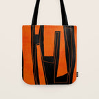 Bold Black and Orange Abstract Tote Bag Gallery Image 1