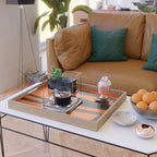 Bold Black and Orange Abstract Serving Tray Gallery Image 2