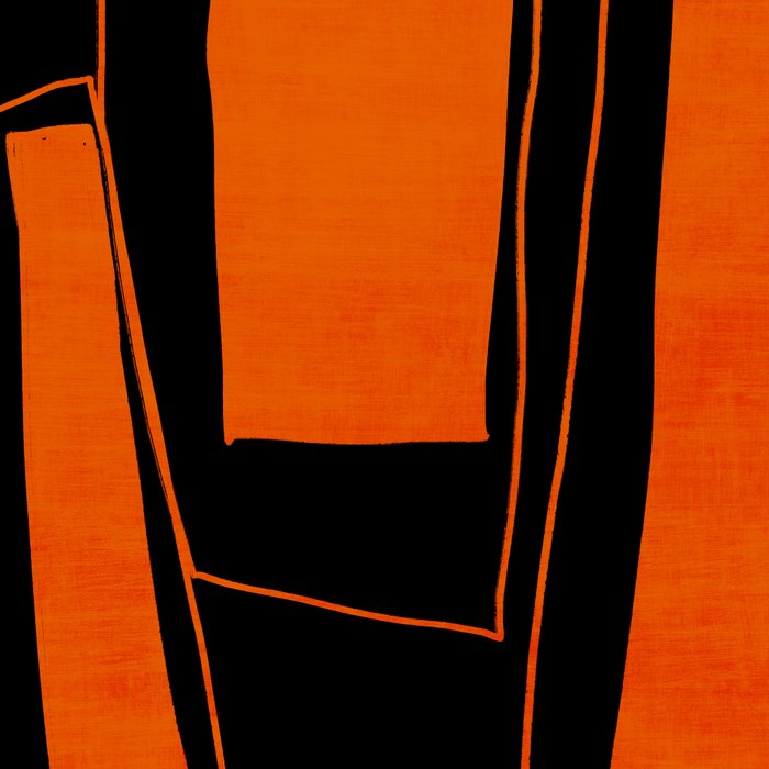 Bold Black and Orange Abstract Coffee Mug Gallery Image 2