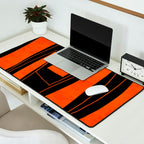 Bold Black and Orange Abstract Desk Mat Gallery Image 2