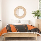 Bold Black and Orange Abstract Duvet Cover Gallery Image 3