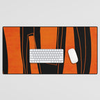 Bold Black and Orange Abstract Desk Mat Gallery Image 1