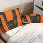 Bold Black and Orange Abstract Pillow Sham Gallery Image 2