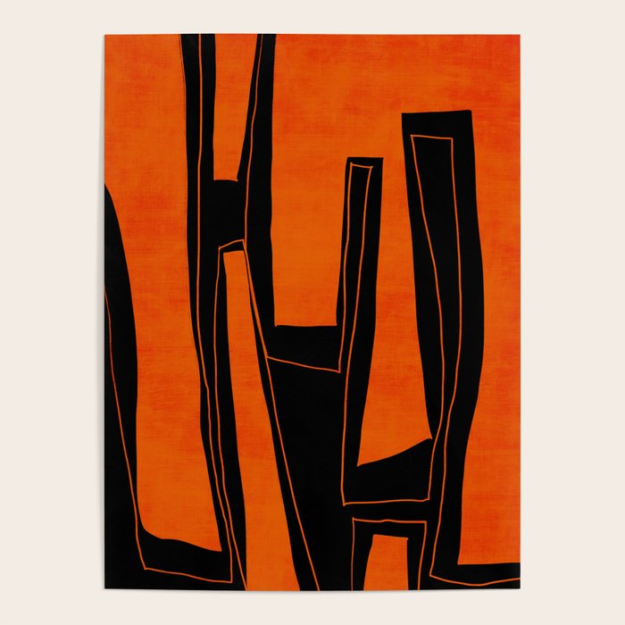 Bold Black and Orange Abstract Poster Gallery Image 1