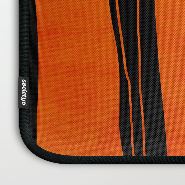 Bold Black and Orange Abstract Laptop Sleeve Gallery Image 3