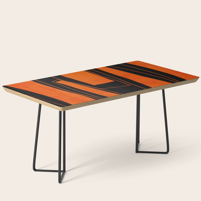 Bold Black and Orange Abstract Coffee Table Gallery Image 1