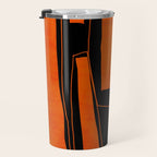 Bold Black and Orange Abstract Travel Mug Gallery Image 3