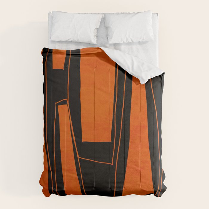 Bold Black and Orange Abstract Comforter Gallery Image 6