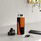 Bold Black and Orange Abstract Water Bottle Gallery Image 4