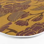 Mustard Yellow, Brown, Raisin, Taupe & Mauve Floral Pattern Bath Mat Gallery Image 3