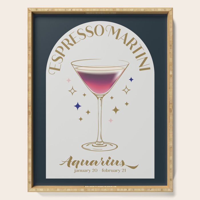 Espresso Martini Cocktail Zodiac Sign Serving Tray Gallery Image 1