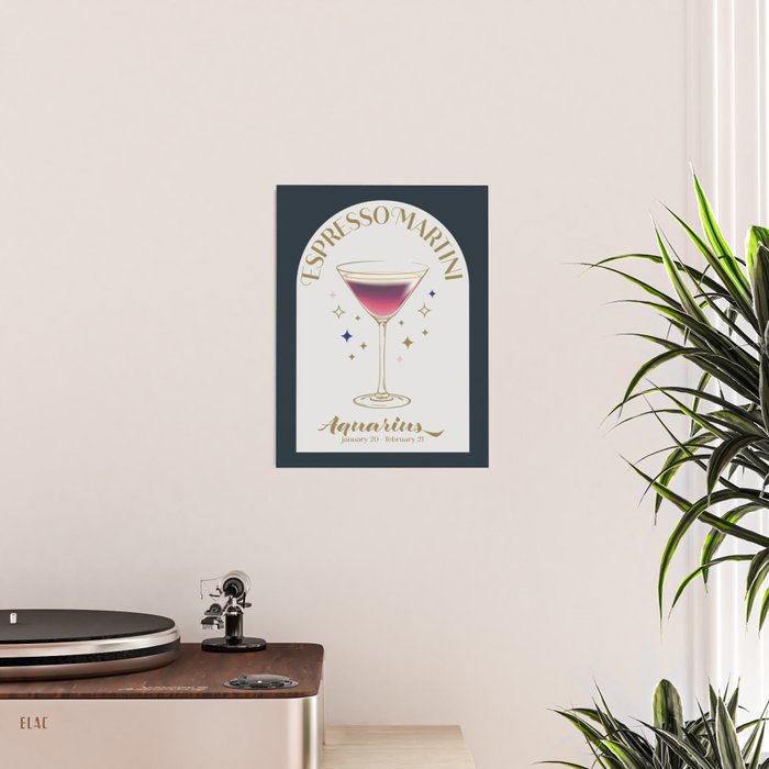 Espresso Martini Cocktail Zodiac Sign Poster Gallery Image 2
