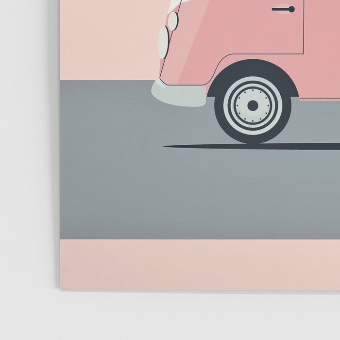 Surfer Graphic Beach Palm-Tree Camper-Van Art Poster Gallery Image 3