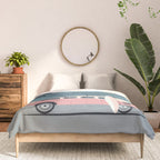 Surfer Graphic Beach Palm-Tree Camper-Van Art Comforter Gallery Image 3