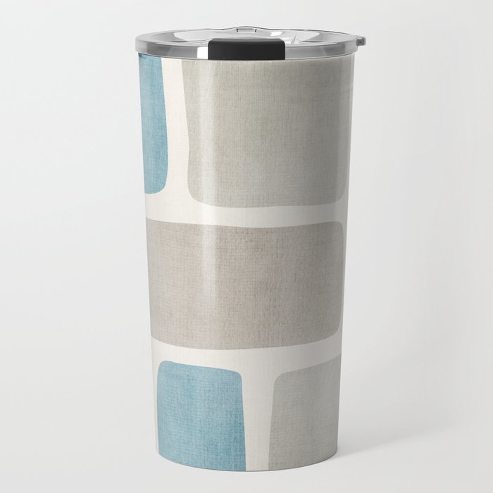 Minimalist Neutral Blue Beige Tones  Travel Mug Gallery Image 1