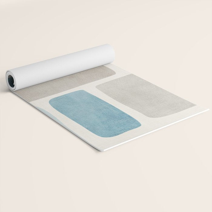 Minimalist Neutral Blue Beige Tones  Yoga Mat Gallery Image 2