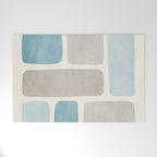 Minimalist Neutral Blue Beige Tones  Welcome Mat Gallery Image 1