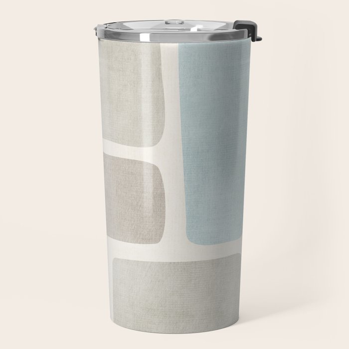 Minimalist Neutral Blue Beige Tones  Travel Mug Gallery Image 2