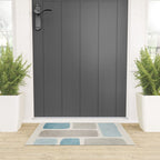 Minimalist Neutral Blue Beige Tones  Welcome Mat Gallery Image 3