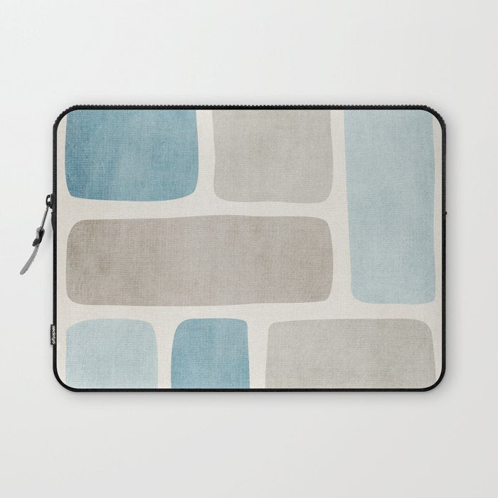 Minimalist Neutral Blue Beige Tones  Laptop Sleeve Gallery Image 1