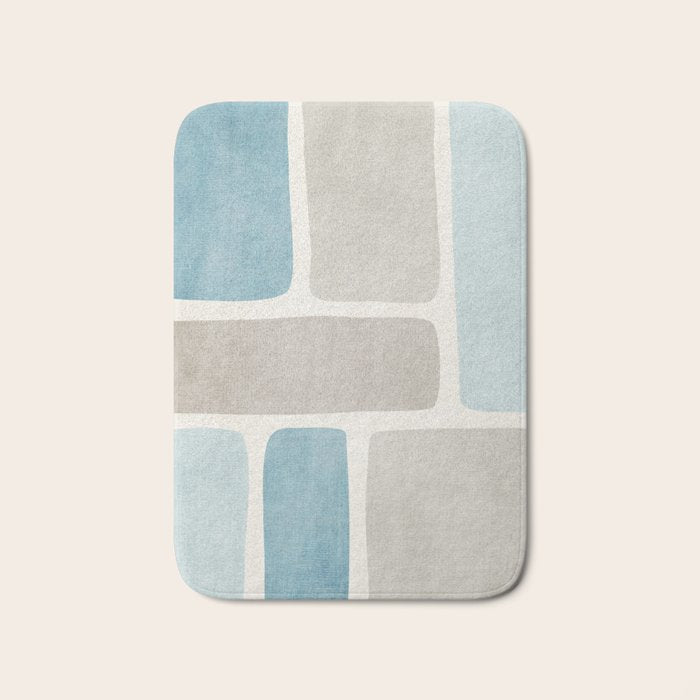 Minimalist Neutral Blue Beige Tones  Bath Mat Gallery Image 1