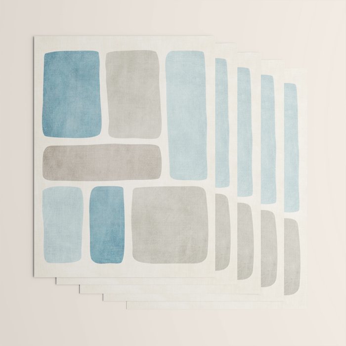 Minimalist Neutral Blue Beige Tones  Wrapping Paper Gallery Image 3