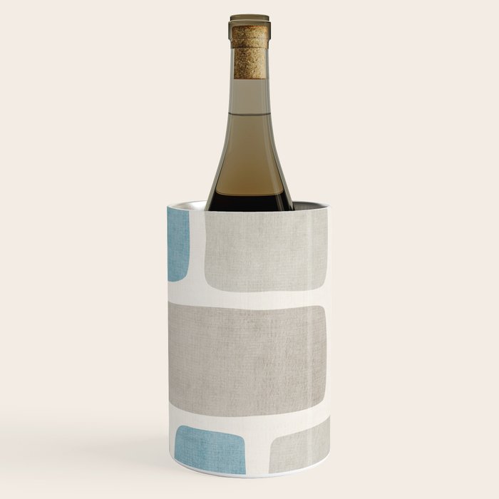 Minimalist Neutral Blue Beige Tones  Wine Chiller Gallery Image 1