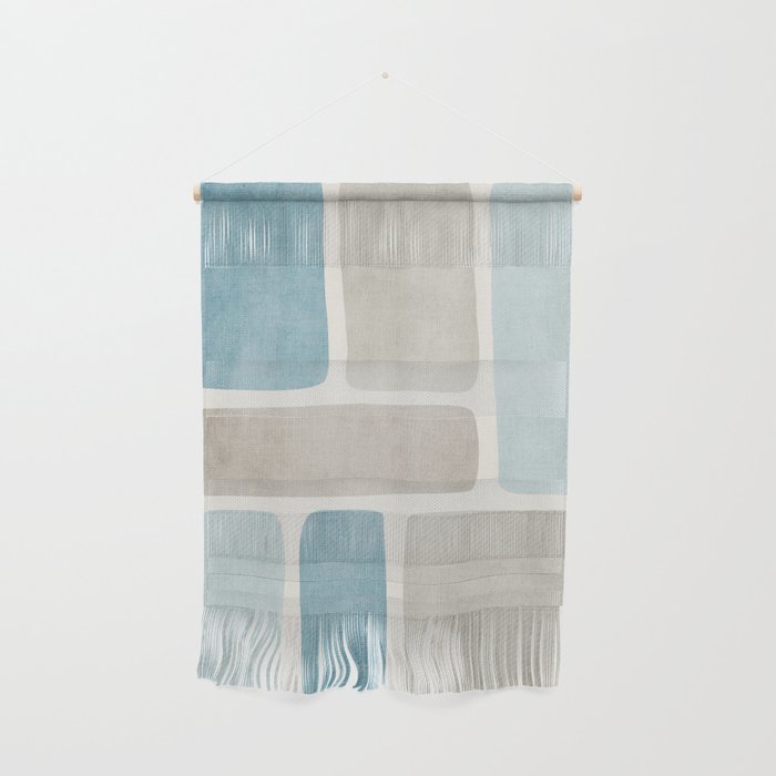 Minimalist Neutral Blue Beige Tones  Wall Hanging Gallery Image 1