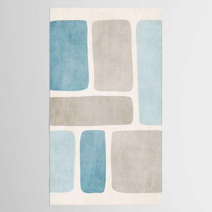 Minimalist Neutral Blue Beige Tones  Tablecloth Gallery Image 2