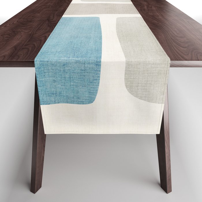 Minimalist Neutral Blue Beige Tones  Table Runner Gallery Image 1