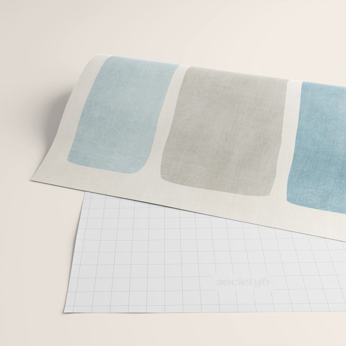 Minimalist Neutral Blue Beige Tones  Wrapping Paper Gallery Image 2