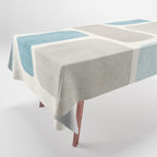 Minimalist Neutral Blue Beige Tones  Tablecloth Gallery Image 1
