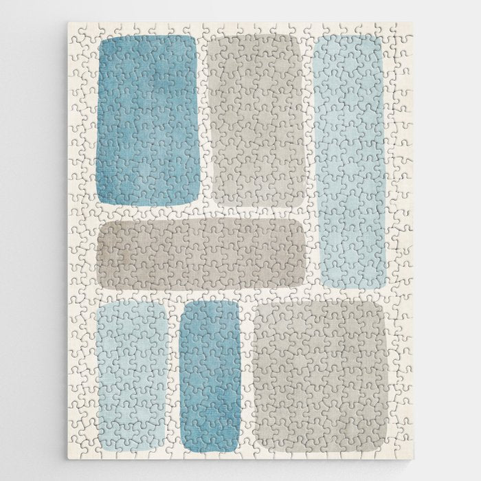 Minimalist Neutral Blue Beige Tones  Jigsaw Puzzle Gallery Image 1