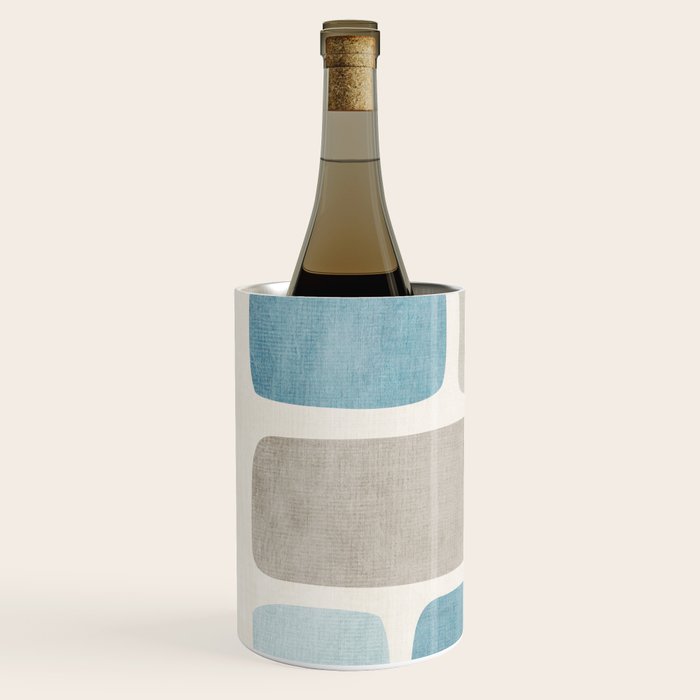 Minimalist Neutral Blue Beige Tones  Wine Chiller Gallery Image 2