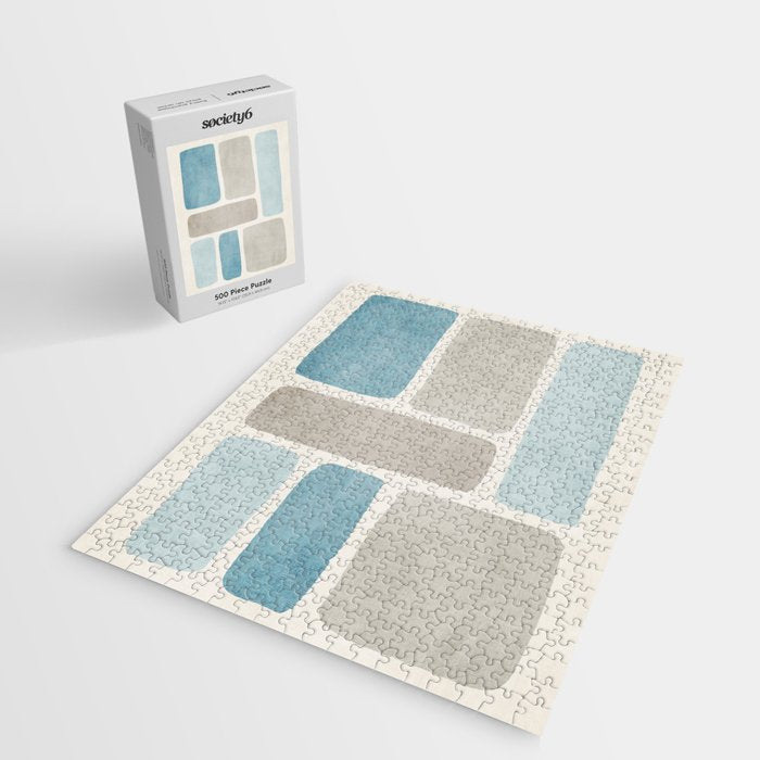 Minimalist Neutral Blue Beige Tones  Jigsaw Puzzle Gallery Image 2