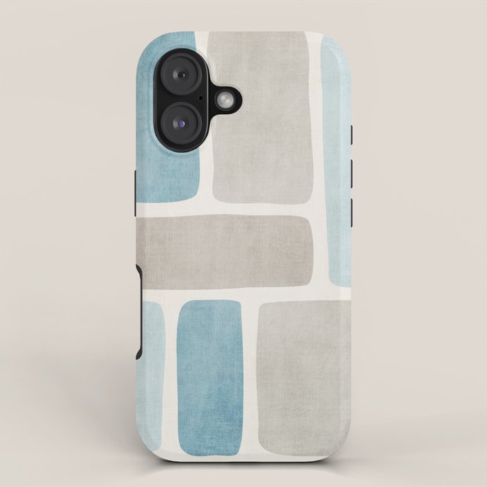 Minimalist Neutral Blue Beige Tones  iPhone Case Gallery Image 1