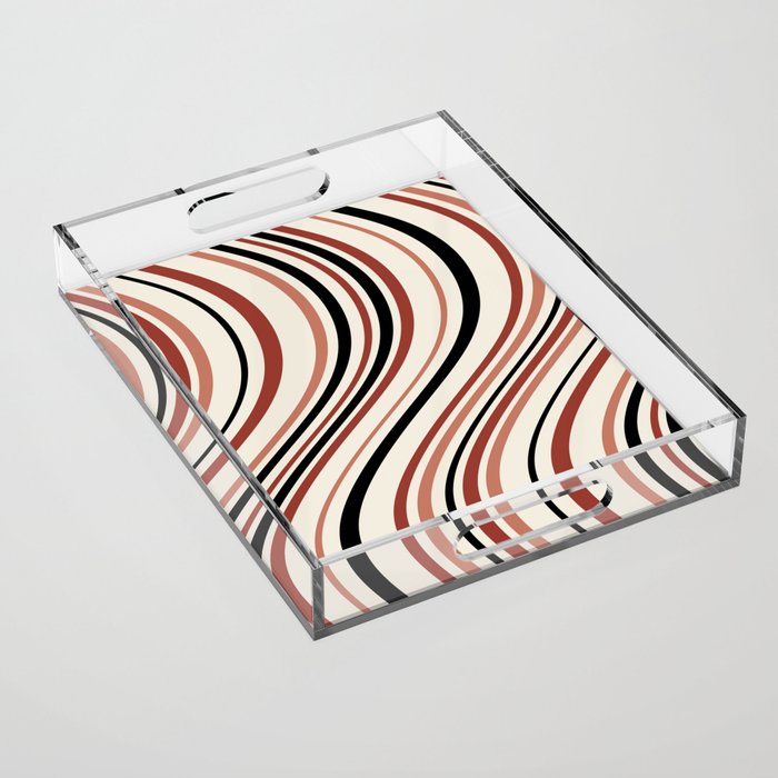 Wavy Stripes XI - Neutral Pink Acrylic Tray Gallery Image 1
