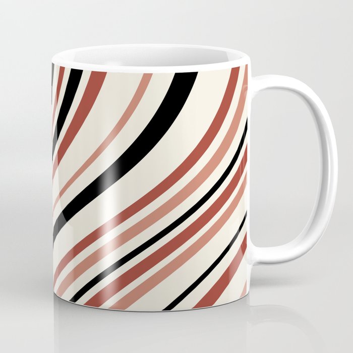 Wavy Stripes XI - Neutral Pink Coffee Mug Gallery Image 1