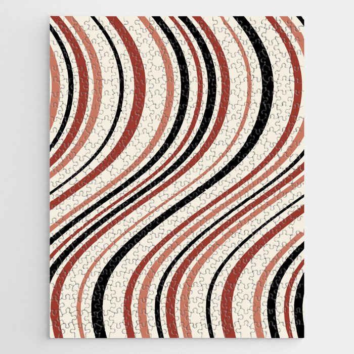 Wavy Stripes XI - Neutral Pink Jigsaw Puzzle Gallery Image 1